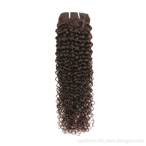 SPARK 10A Quality Remy Brazilian Kinky Curly Hair Bundles Hair Weave Single Bundles